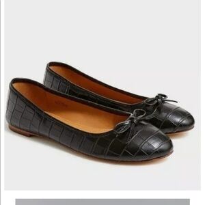 Women’s Black Crocodile Jcrew Ballet Flats